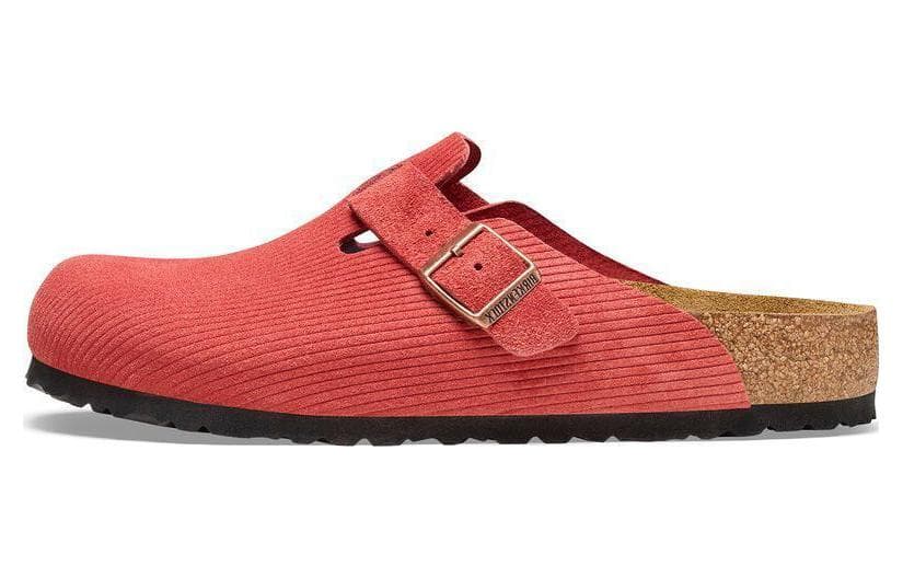 Сандалии Birkenstock Замша Закрытые тапочки Унисекс Розовый Узкая версия - изображение 1