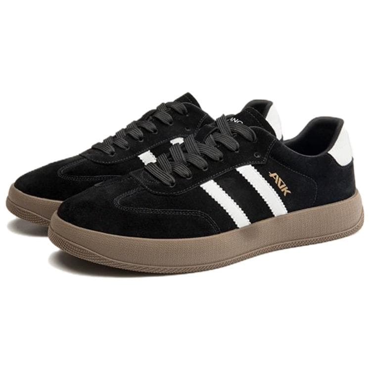 Кроссовки Aokang Vintage Round Toe Low Top Sneakers Black White - изображение 3