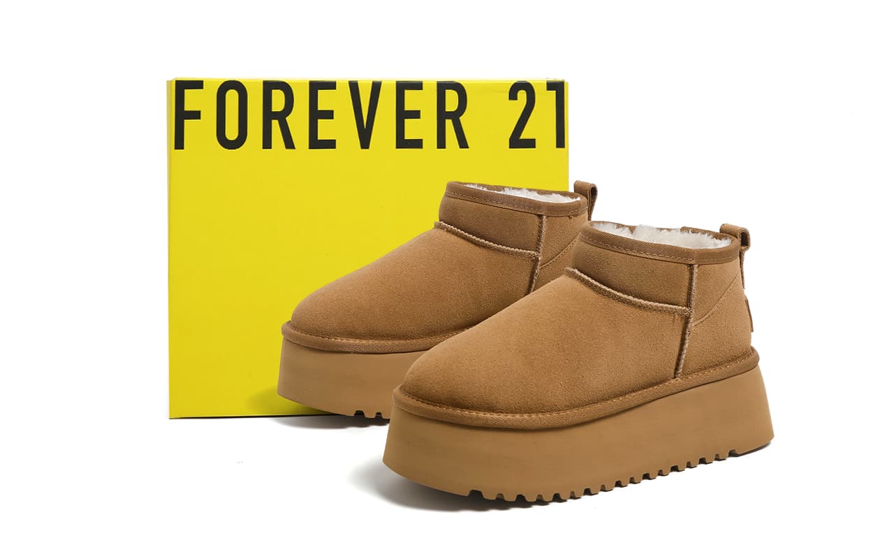 Ботинки зимние FOREVER 21 Сноубутсы Женские Каштановые - изображение 2