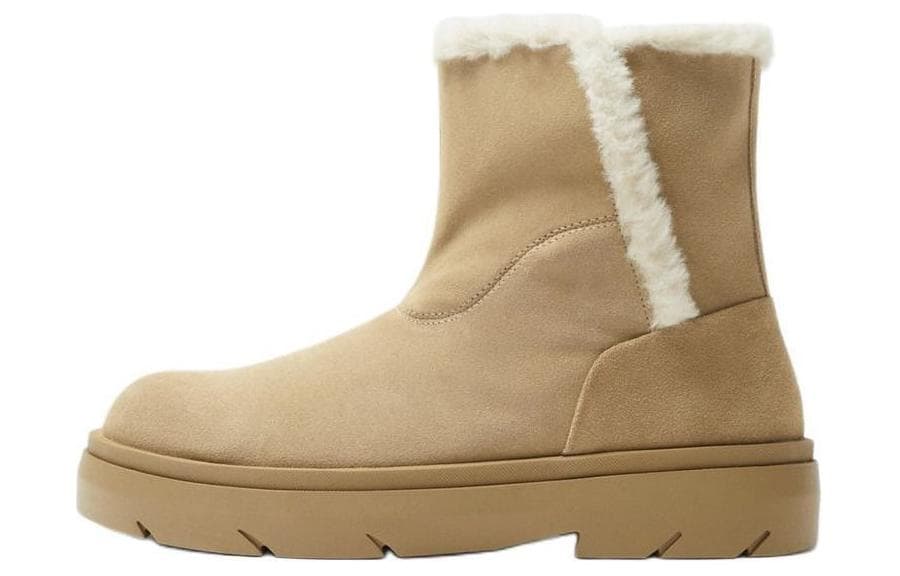 Ботинки зимние ZARA Suede Short Snow Boots Brown - изображение 1