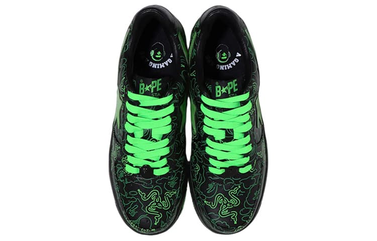 Кроссовки Razer x A BATHING APE STA Black Green - изображение 3