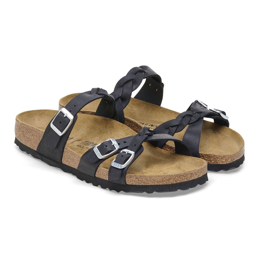 Сандалии Birkenstock Franca Braided ЭВА противоскользящие шлепанцы женские черные узкий дизайн - изображение 3
