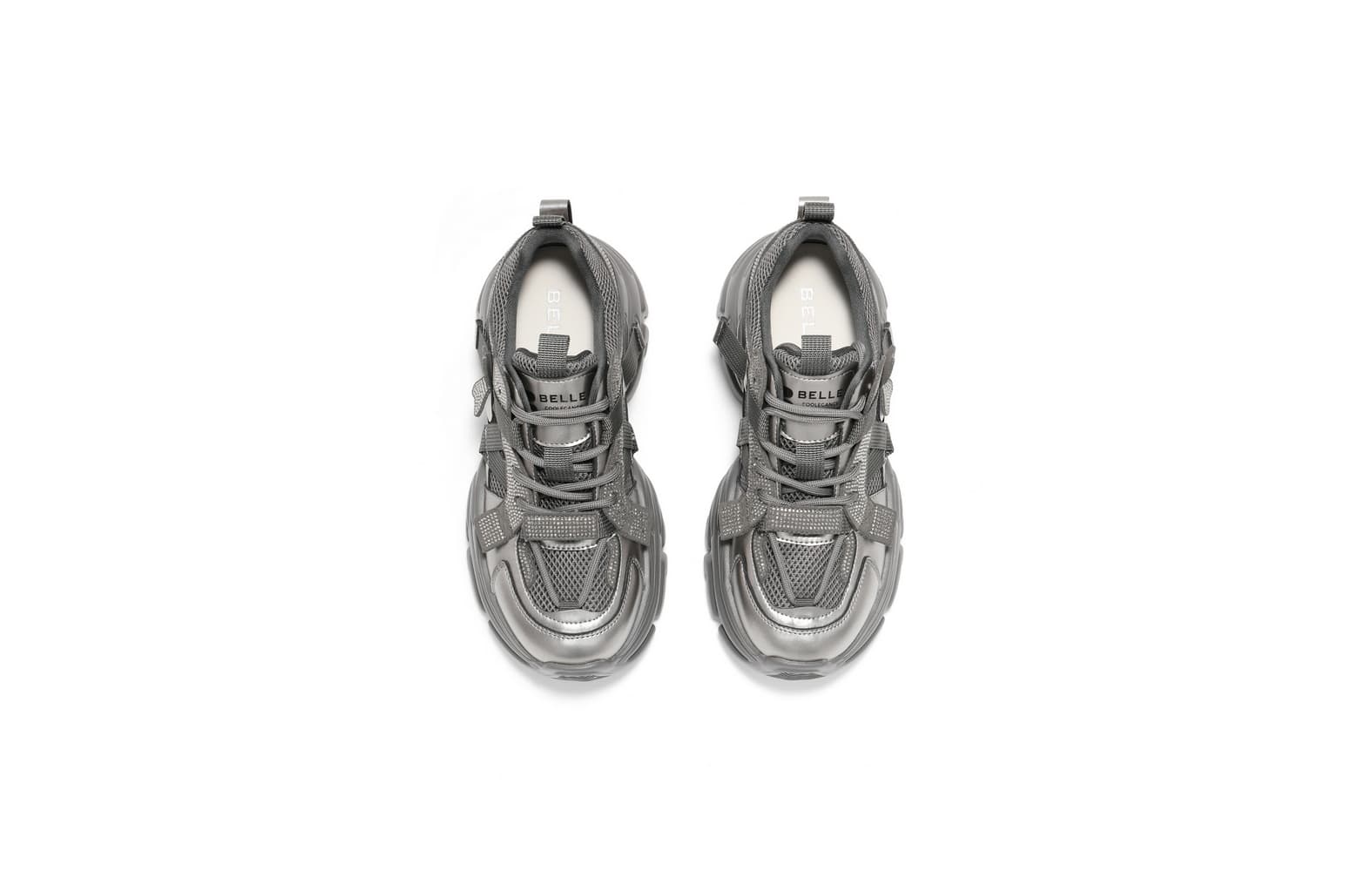 Кроссовки BELLE Low Top Crew Neck Sneakers Женские Серый Абрикос - изображение 3