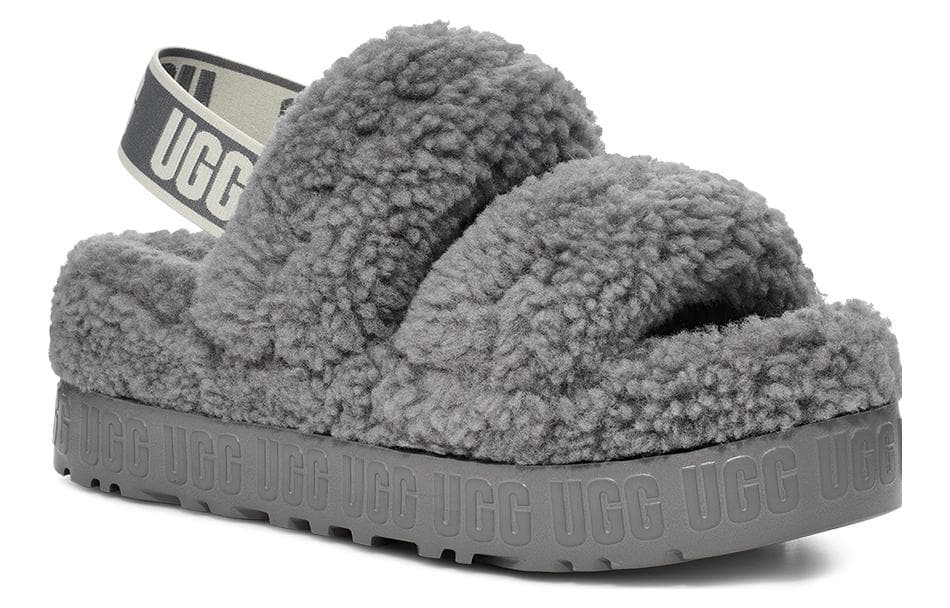 Шлёпанцы UGG Fluff Slide Light Grey - изображение 2