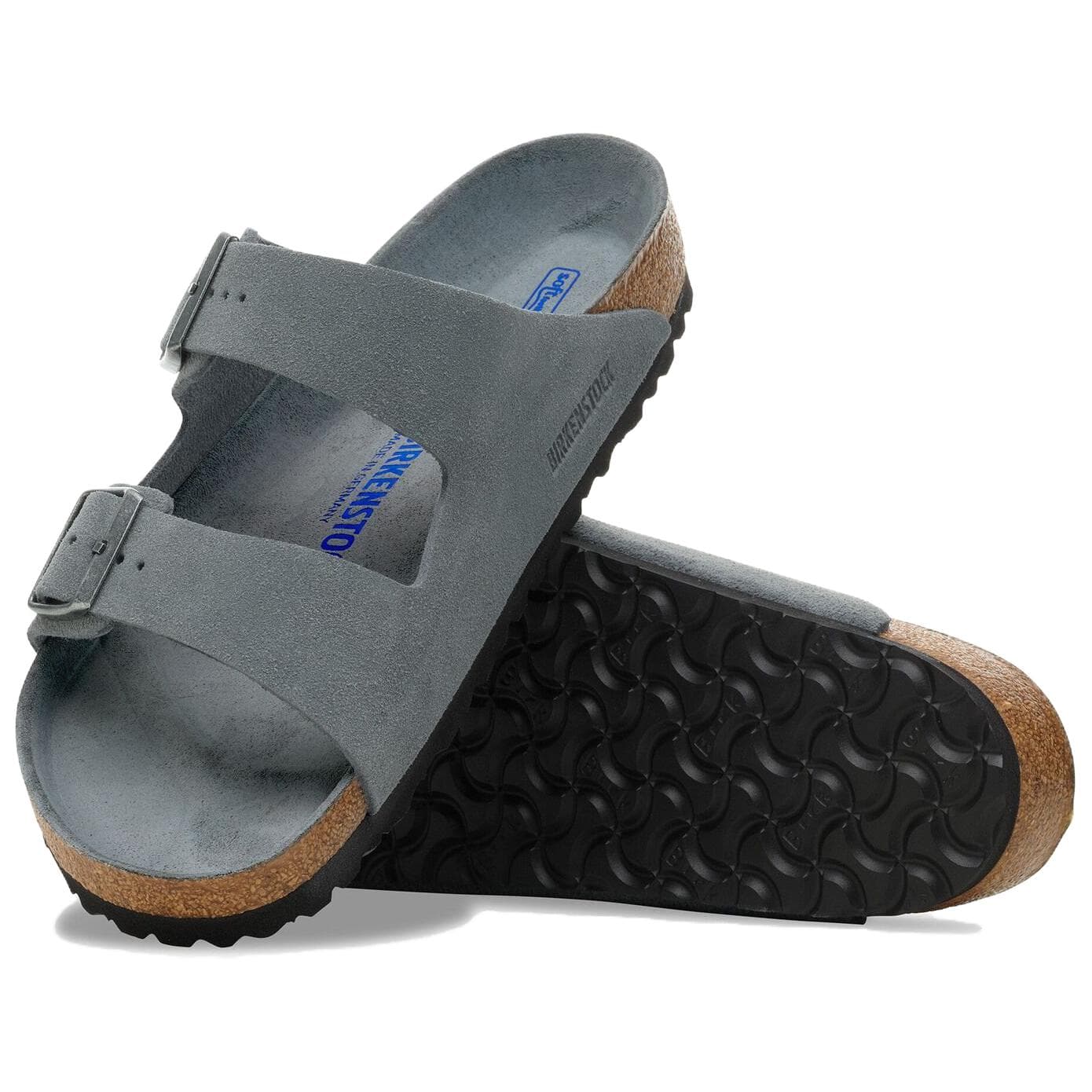 Сандалии Birkenstock Arizona Soft Footbed Шлепанцы Унисекс Серый Стандартный (Standard) Свободный крой - изображение 5