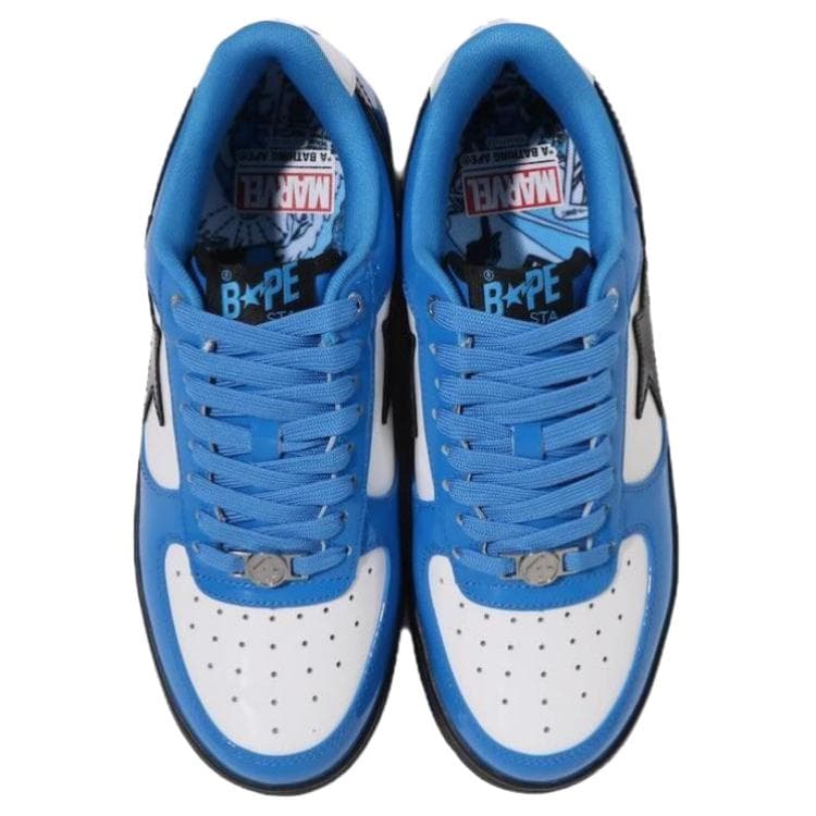 Кроссовки A BATHING APE BAPE STA Лакированная кожа Низкий топ Повседневная обувь Унисекс Синий - изображение 5