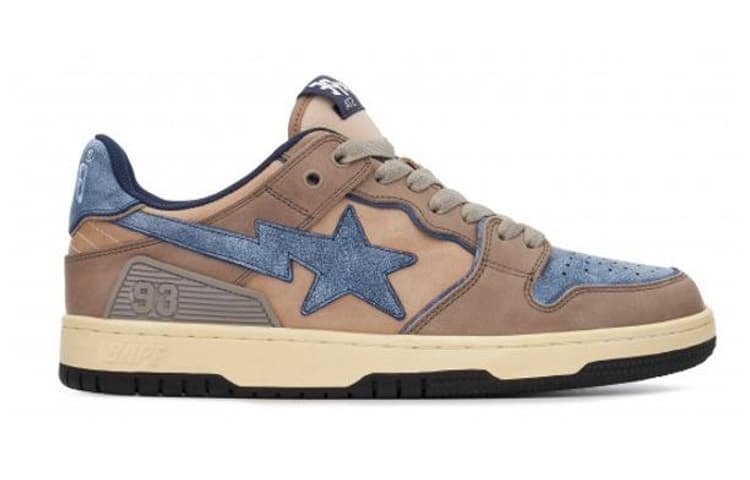 Кроссовки A BATHING APE SK8 Sta Grey Brown Blue - изображение 2