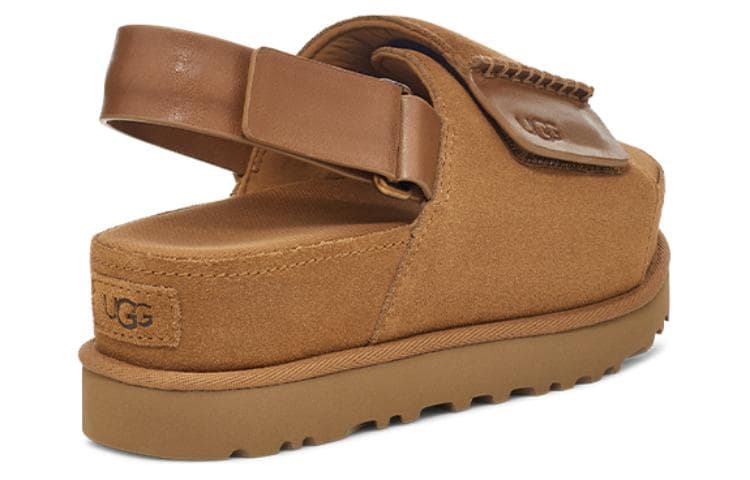Сандалии с ремешком UGG Коровья кожа Пляжные сандалии Женские Каштановый - изображение 3