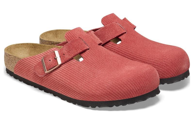 Сандалии Birkenstock Замша Закрытые тапочки Унисекс Розовый Узкая версия - изображение 5