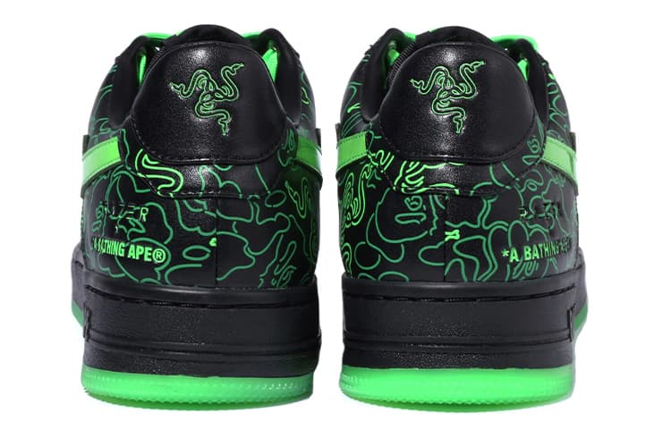 Кроссовки Razer x A BATHING APE STA Black Green - изображение 4