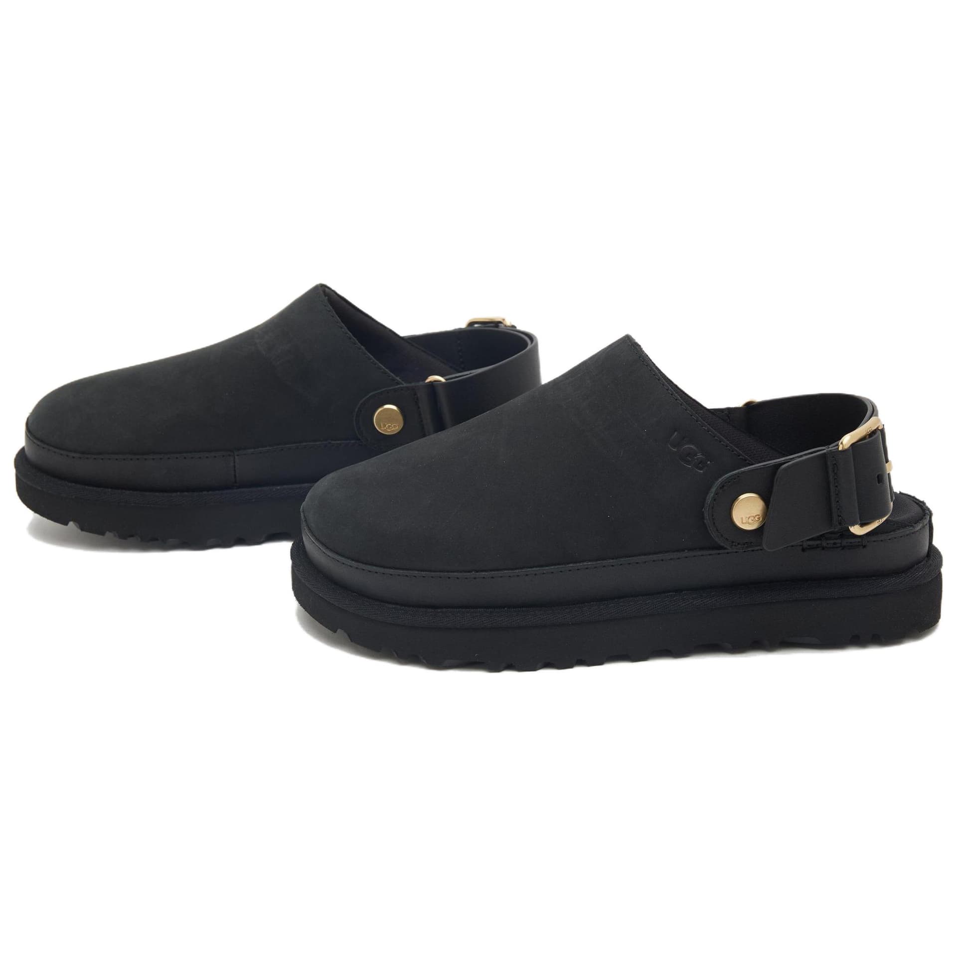 Тапочки UGG Goldenstar Clog Кожа Повседневная обувь Женская Черная - изображение 2