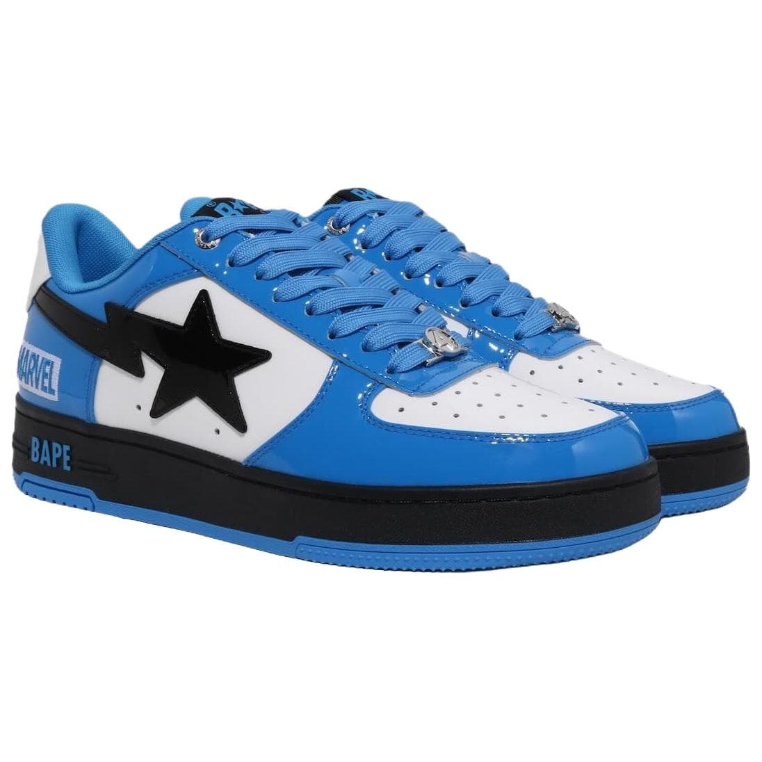 Кроссовки A BATHING APE BAPE STA Лакированная кожа Низкий топ Повседневная обувь Унисекс Синий - изображение 3