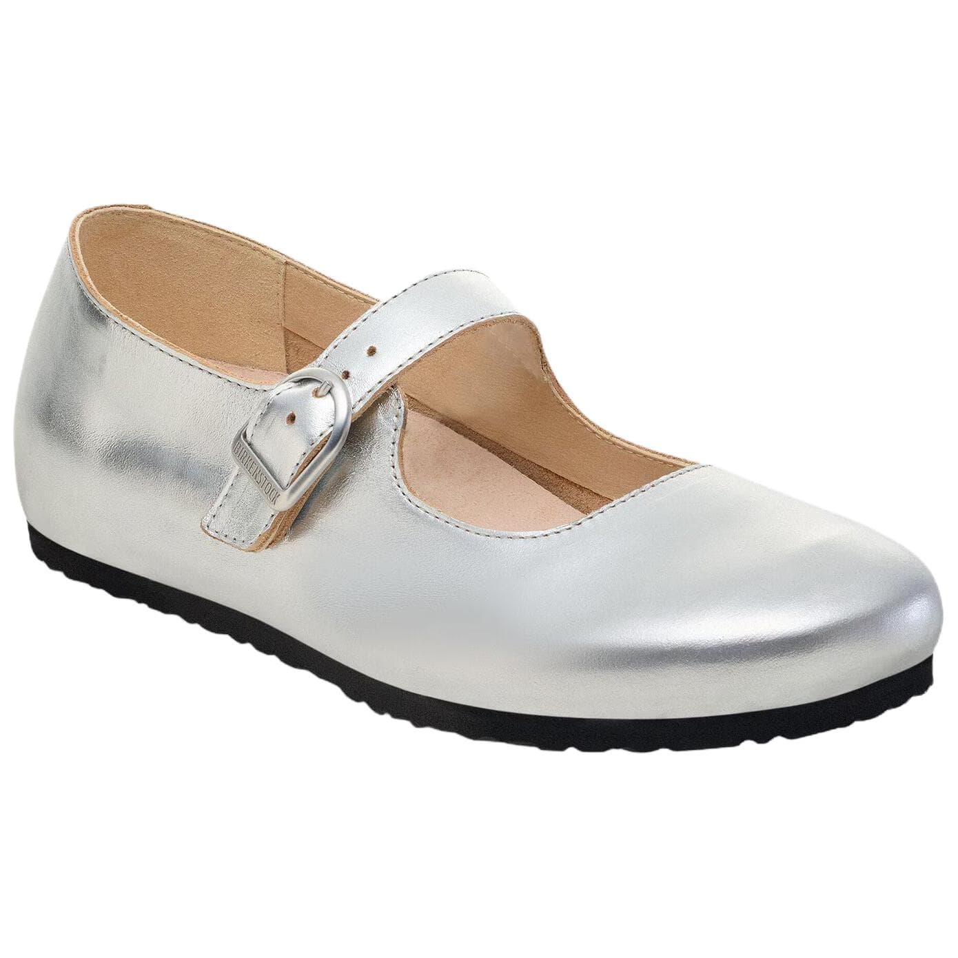 Birkenstock Santa Clarita Кожа Тонкие и без объема Туфли Мэри Джейн Женские Серебряные Узкие - изображение 2