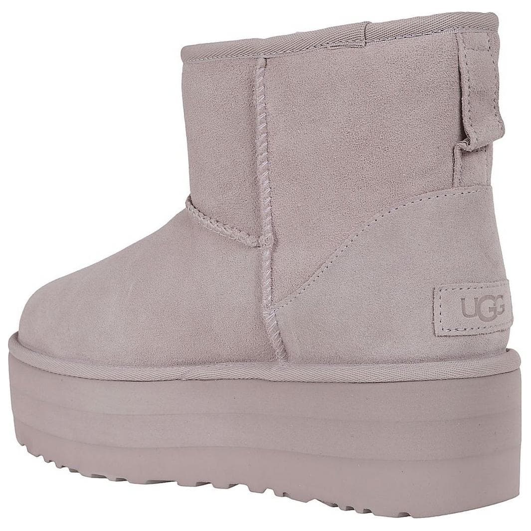 Ботинки зимние UGG CLASSIC MINI с флисовой подкладкой модный удобный короткий снегокат женский освежающий вариант дымчатый - изображение 3