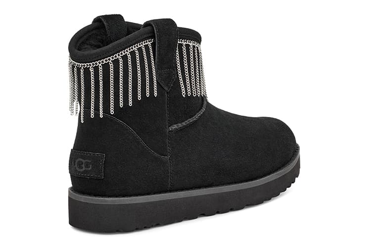 Ботинки зимние UGG Classic Mini Fringe Black - изображение 4