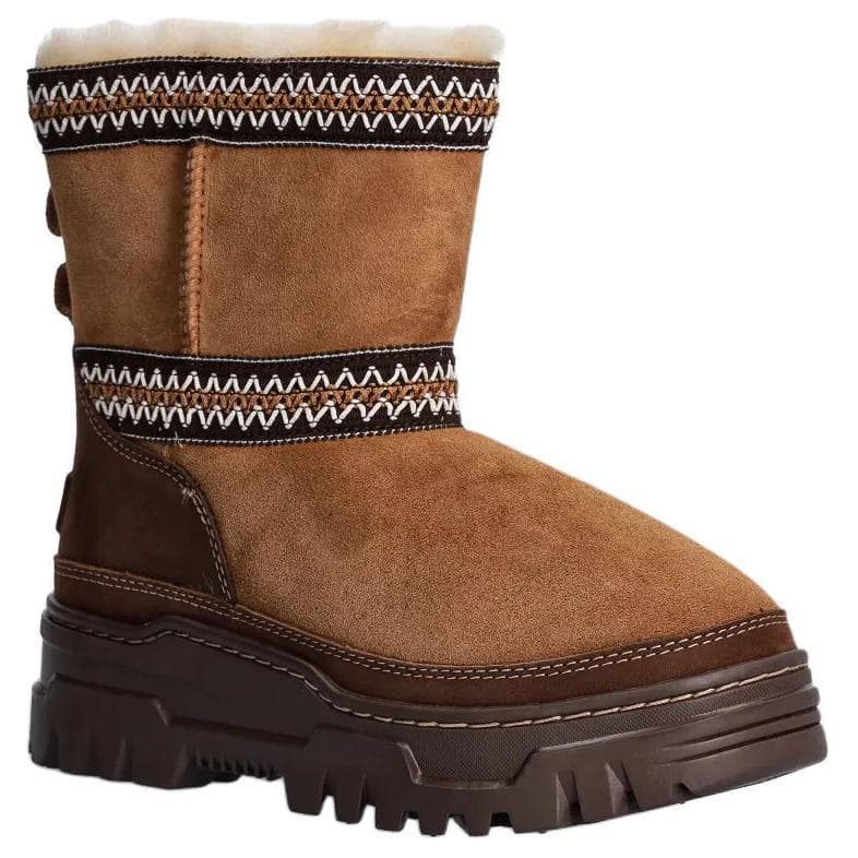 Ботинки зимние UGG CLASSIC MINI Легкий Короткий Снегокат Женские Коричневый - изображение 3