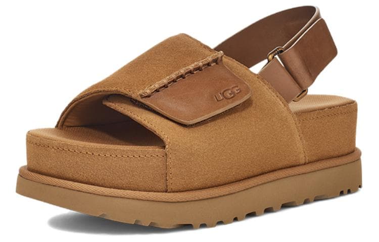 Сандалии с ремешком UGG Коровья кожа Пляжные сандалии Женские Каштановый - изображение 2