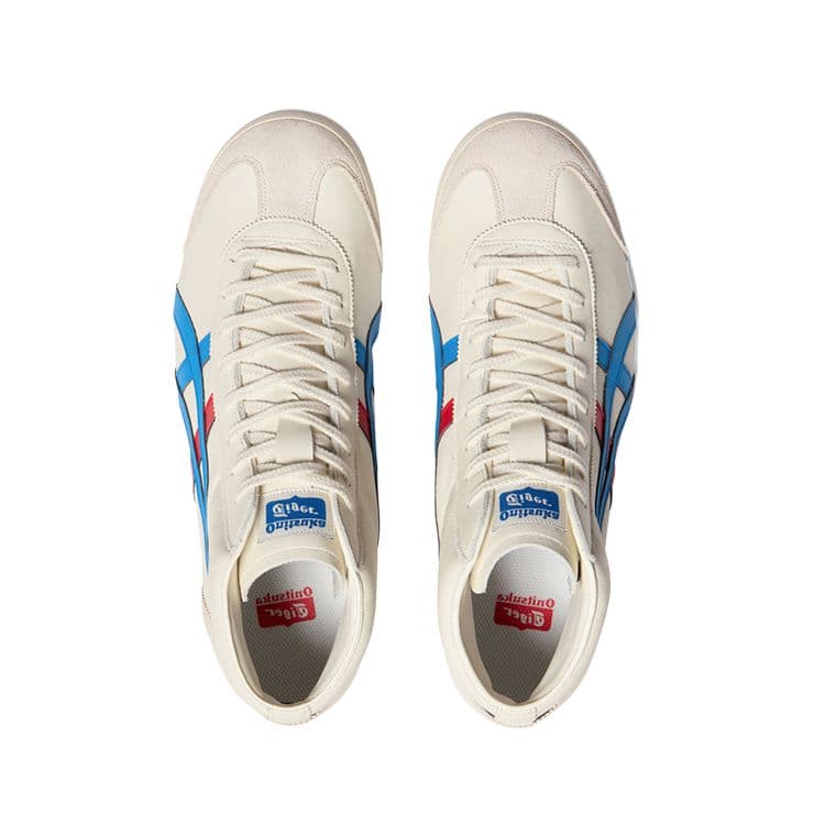 Кроссовки Onitsuka Tiger Mexico Mid Runner MID Топ Повседневная обувь Унисекс Бежево-синий - изображение 4