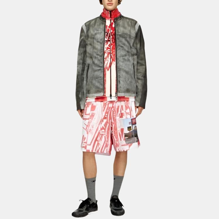 Шорты DIESEL Red Men's Casual Shorts DIESEL Красные Мужские Повседневные Шорты - изображение 2