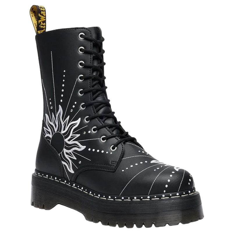 Ботинки Dr.Martens Jadon HI Солнечный Flare Кожа Армейские ботинки 5cm Унисекс Черный - изображение 2