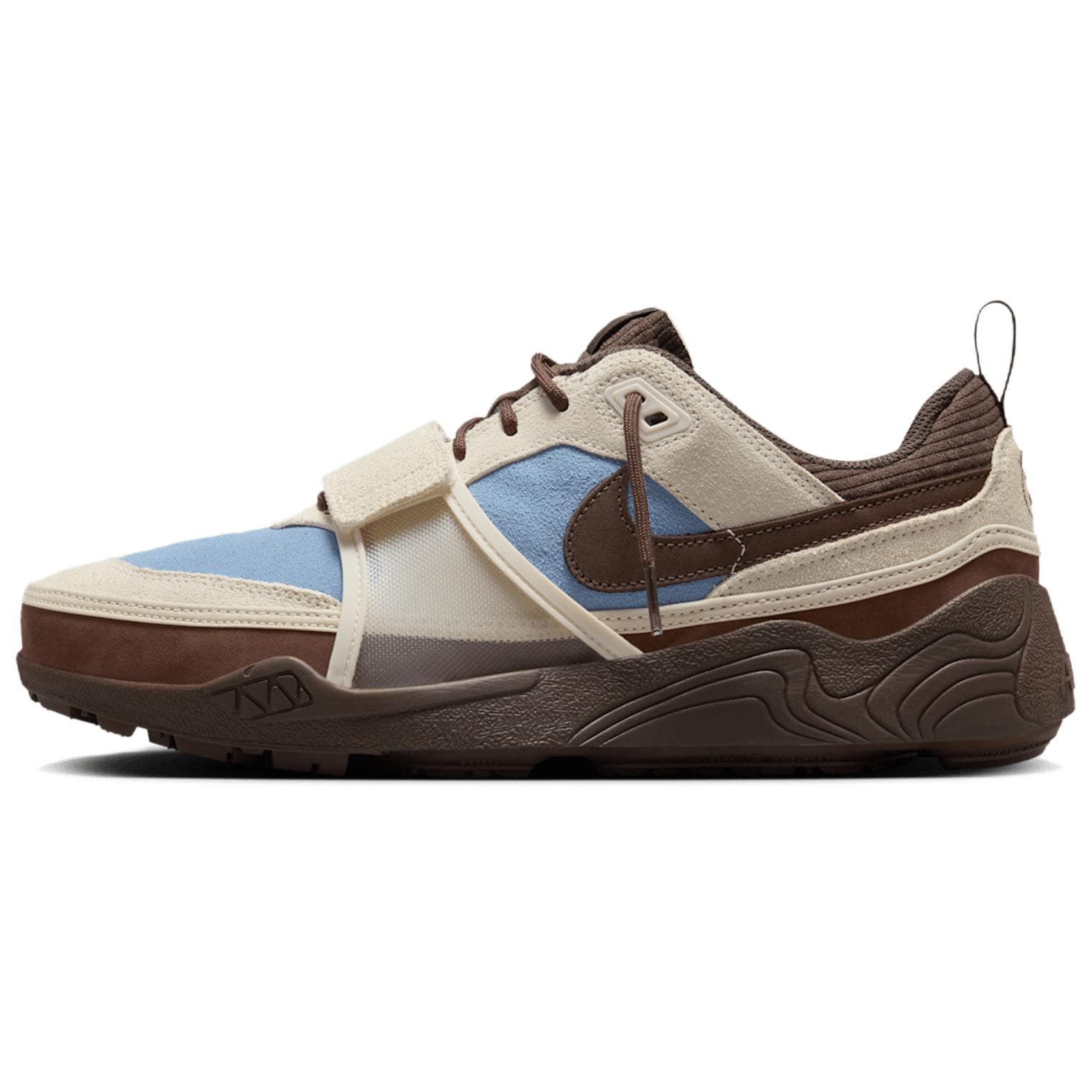 Кроссовки Nike X Travis Scott ZOOM Field JAXX Дышащий Low Топ Повседневная обувь Унисекс Бежево-синий - изображение 1