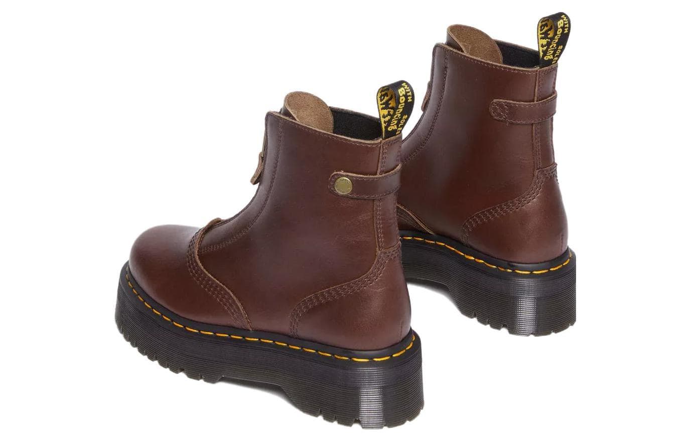 Сапоги Dr.Martens Женские ботильоны из кожи темно-коричневый цвет - изображение 4