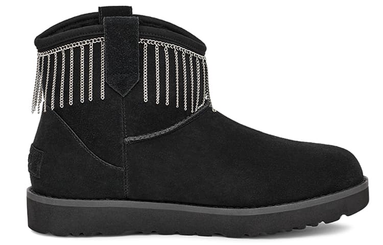 Ботинки зимние UGG Classic Mini Fringe Black - изображение 2