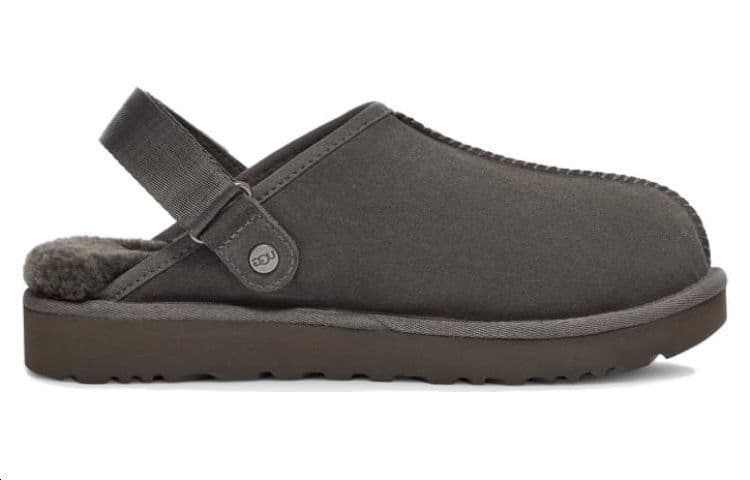 Сандалии UGG Домашние тапочки из кожи женские серые - изображение 2