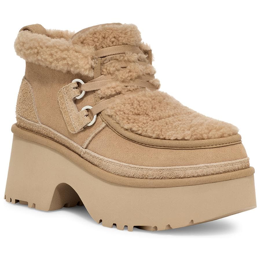 Сапоги UGG Спилок Коровья Кожа Ботильоны Женские Песочного Цвета - изображение 3
