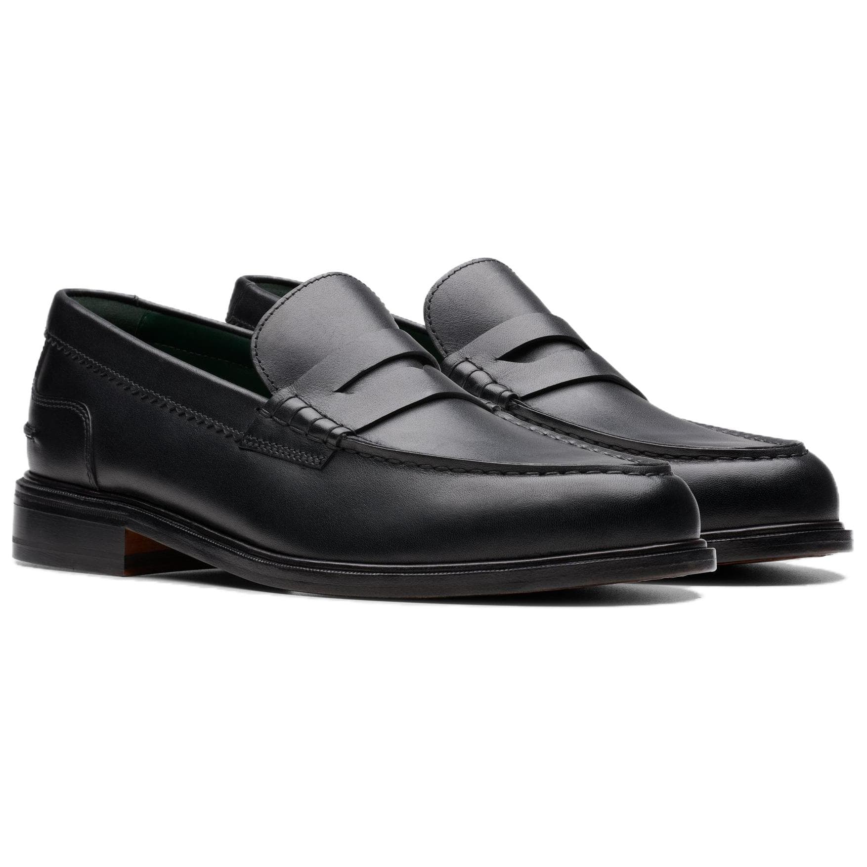 Лоферы Clarks Мужские кожаные лоферы черного цвета - изображение 3