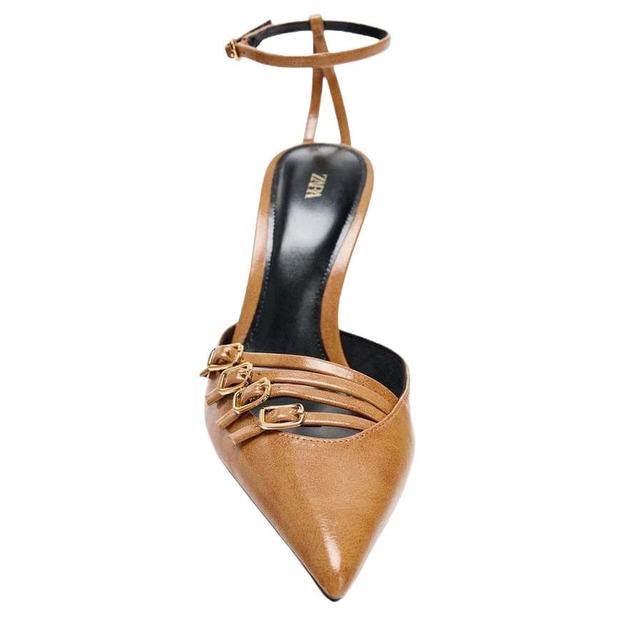 Туфли ZARA Высокие каблуки Коричневый Женские - изображение 4