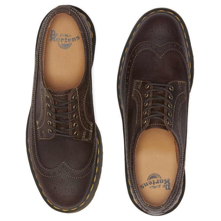 Кроссовки Dr.Martens Originals Коровья кожа Устойчивая к истиранию Низкая повседневная обувь Унисекс Темно-коричневый - изображение 5