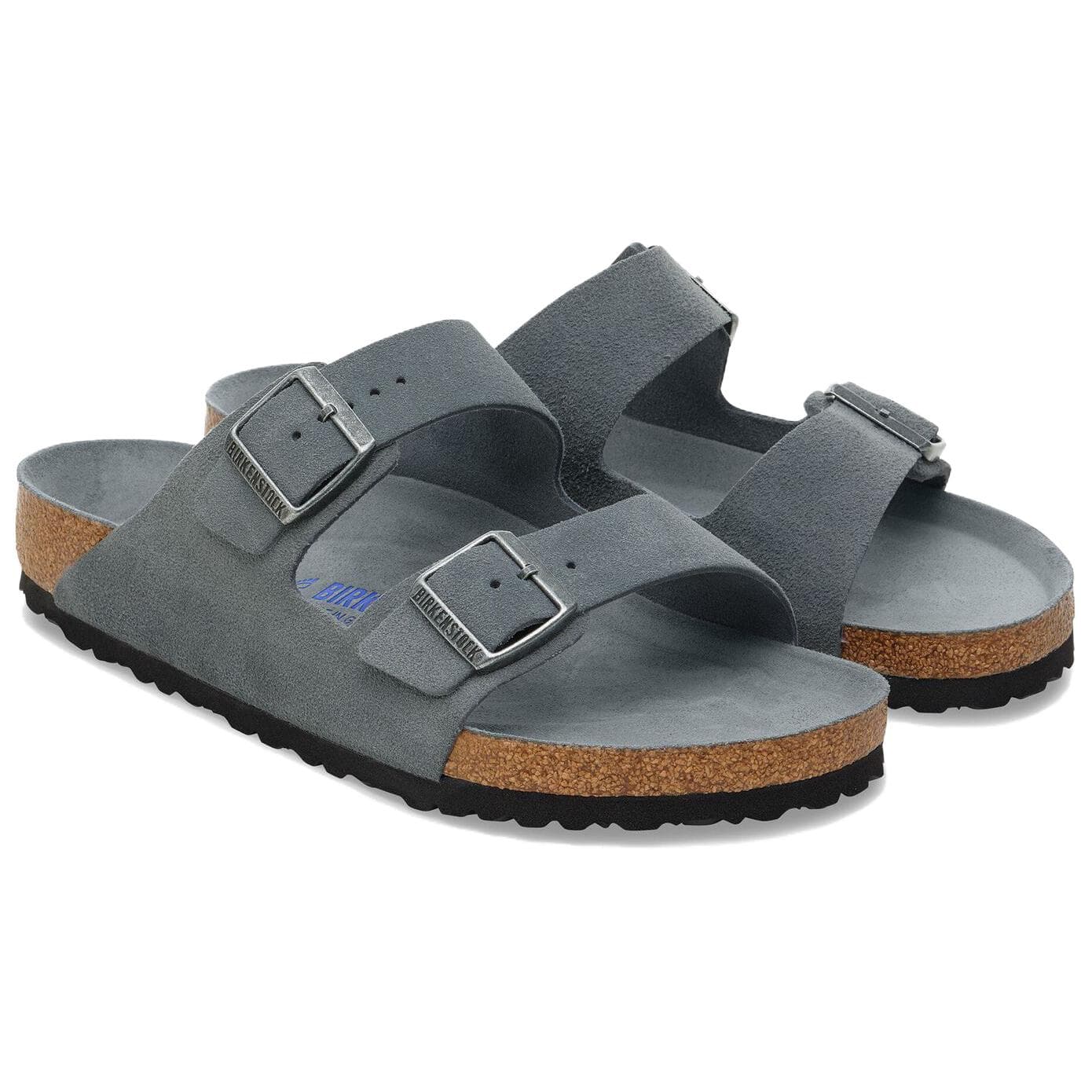 Сандалии Birkenstock Arizona Soft Footbed Шлепанцы Унисекс Серый Стандартный (Standard) Свободный крой - изображение 3
