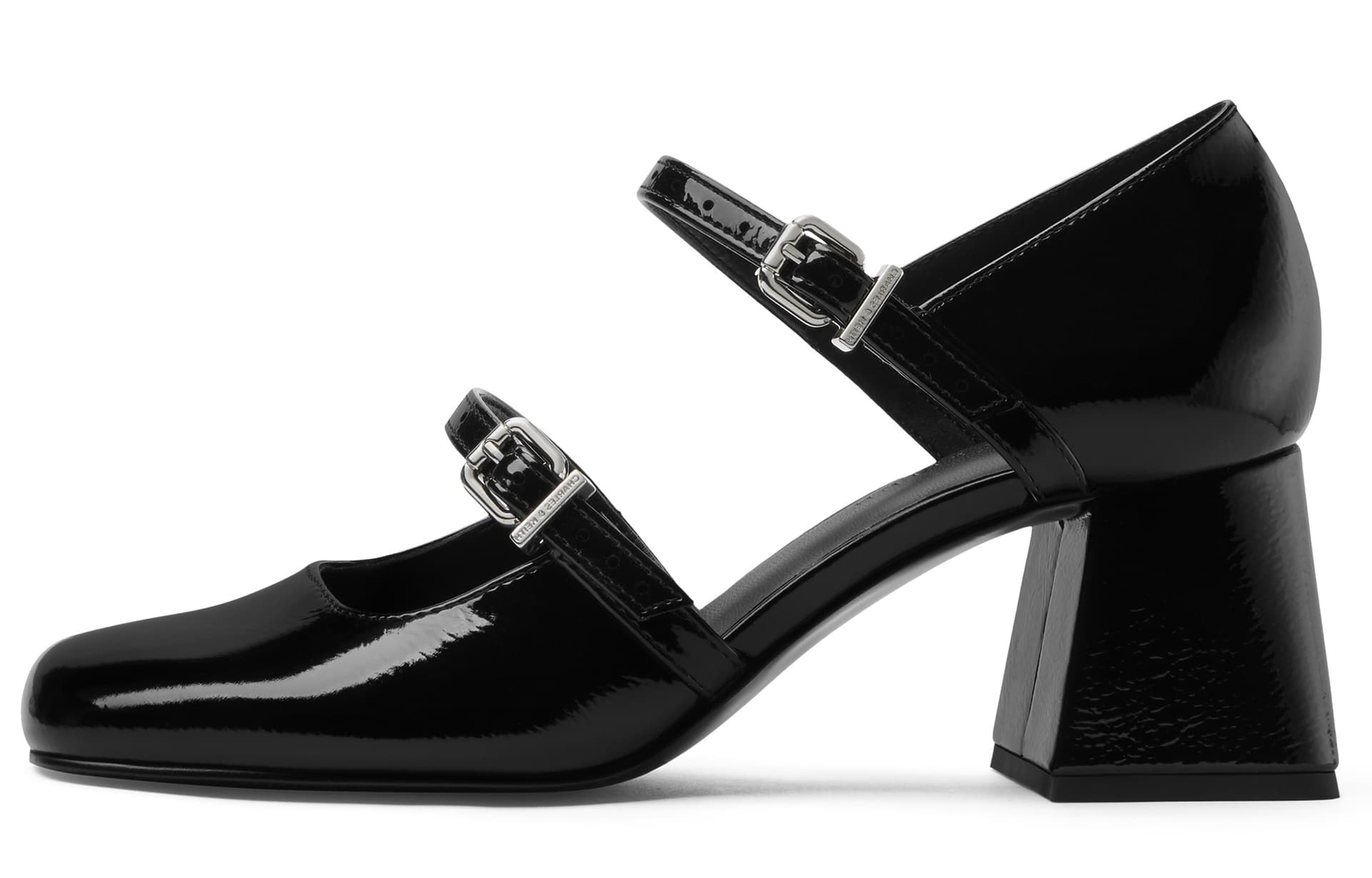 Тапочки CHARLESKEITH ck PU 6cm Black PatentBeige - изображение 1