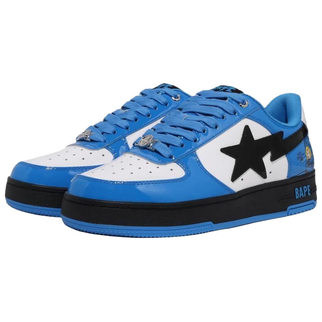 Кроссовки A BATHING APE BAPE STA Лакированная кожа Низкий топ Повседневная обувь Унисекс Синий - изображение 4
