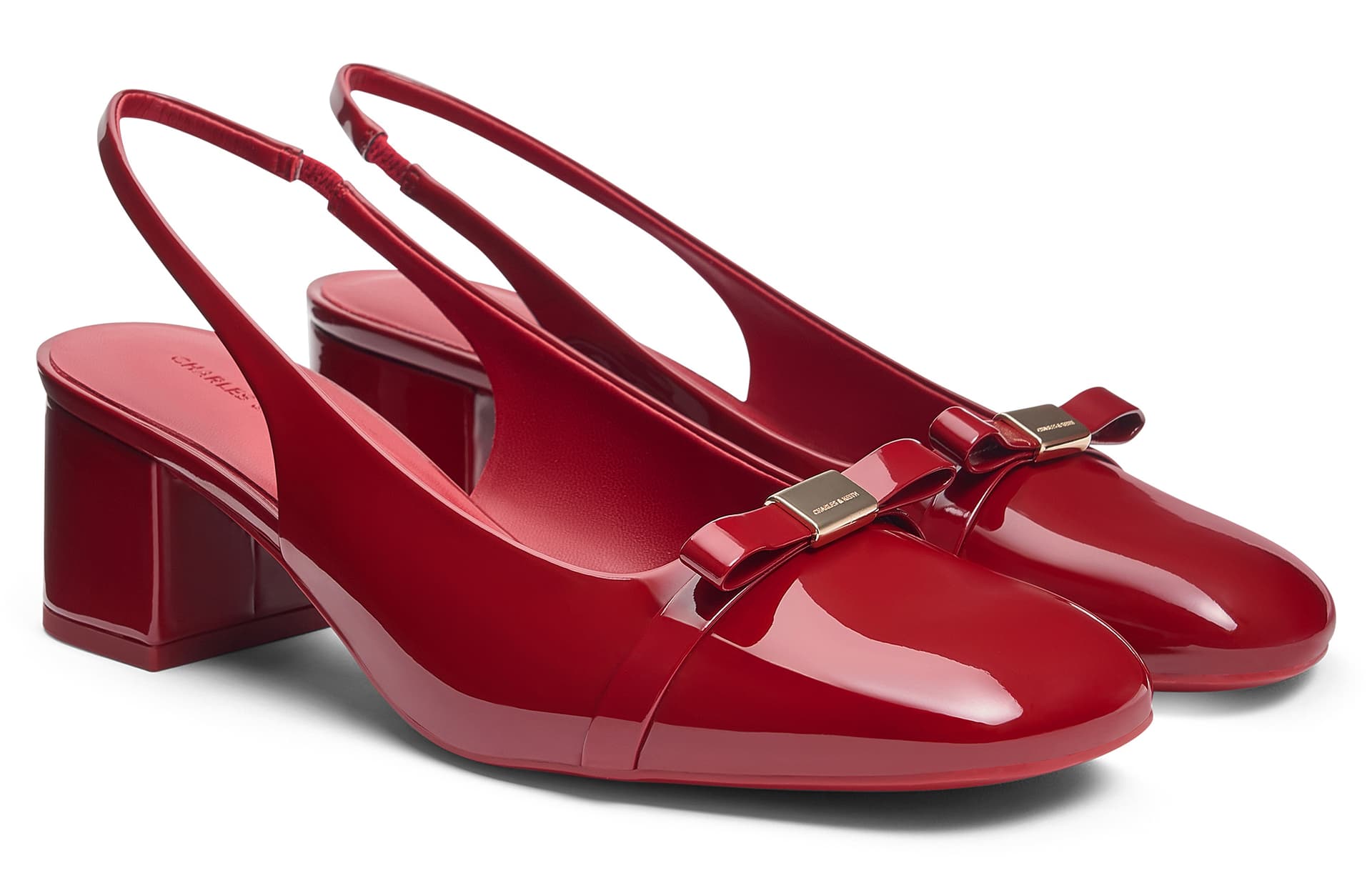 Туфли CHARLES&KEITH PU увеличивающий рост круглый носок бант обувь без подкладки сандалии свадебные квадратный каблук высокие каблуки 5,7 см женские - изображение 2