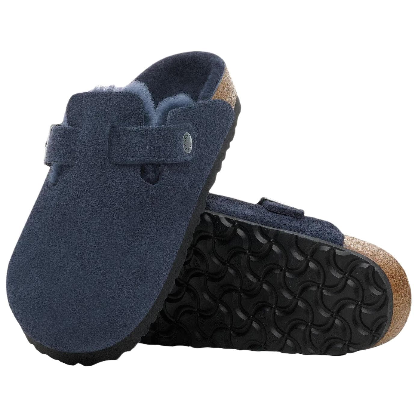 Сандалии Birkenstock X Boston Shearling Модные И Удобные EVA Тапочки С Закрытым Носком Унисекс Темно-синий Узкая Версия - изображение 5
