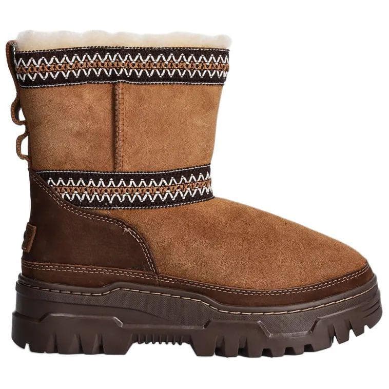 Ботинки зимние UGG CLASSIC MINI Легкий Короткий Снегокат Женские Коричневый - изображение 2