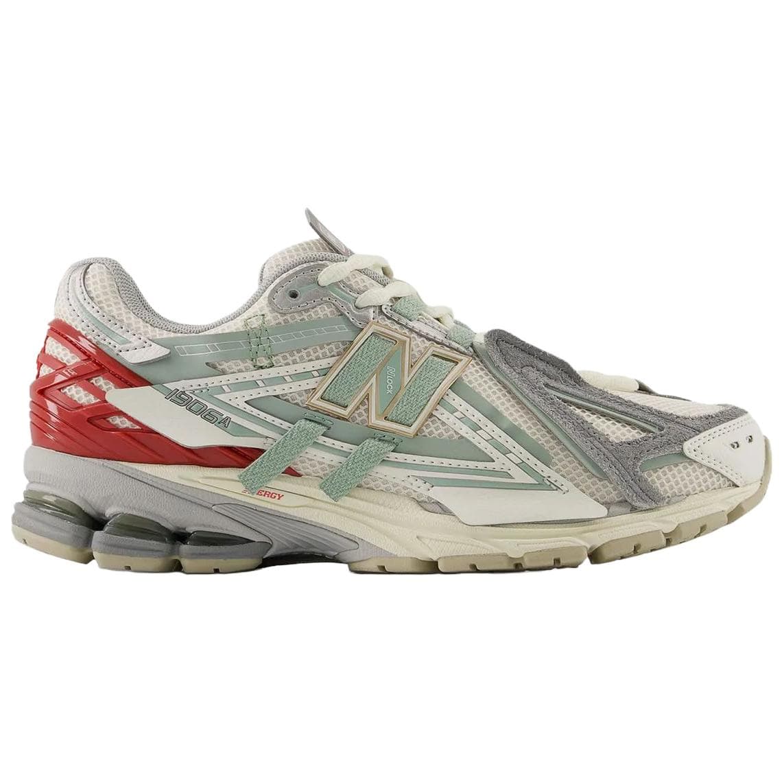 Кроссовки для бега New Balance 1906A Сетчатая ткань синтетическая кожа дышащий низкий топ беговые кроссовки унисекс бежево-зеленый - изображение 2