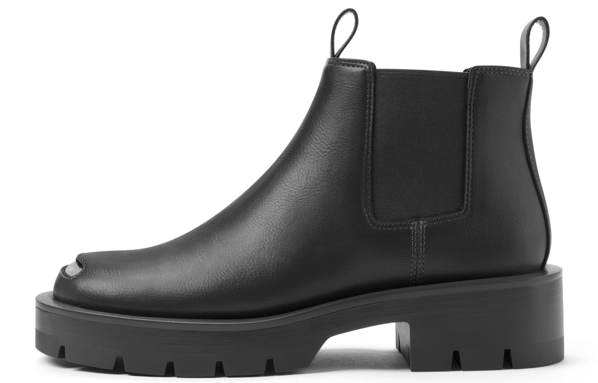 Ботинки челси CHARLES&KEITH PU Модный металлический круглый нос на платформе Короткий Ботинки челси 4,3 см Женский - изображение 2