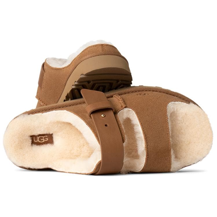 Сандалии Коллекция UGG Newborn Porte Chouxfleur Лаконичная мода С флисовой подкладкой мюли шлепанцы женские каштановый - изображение 3
