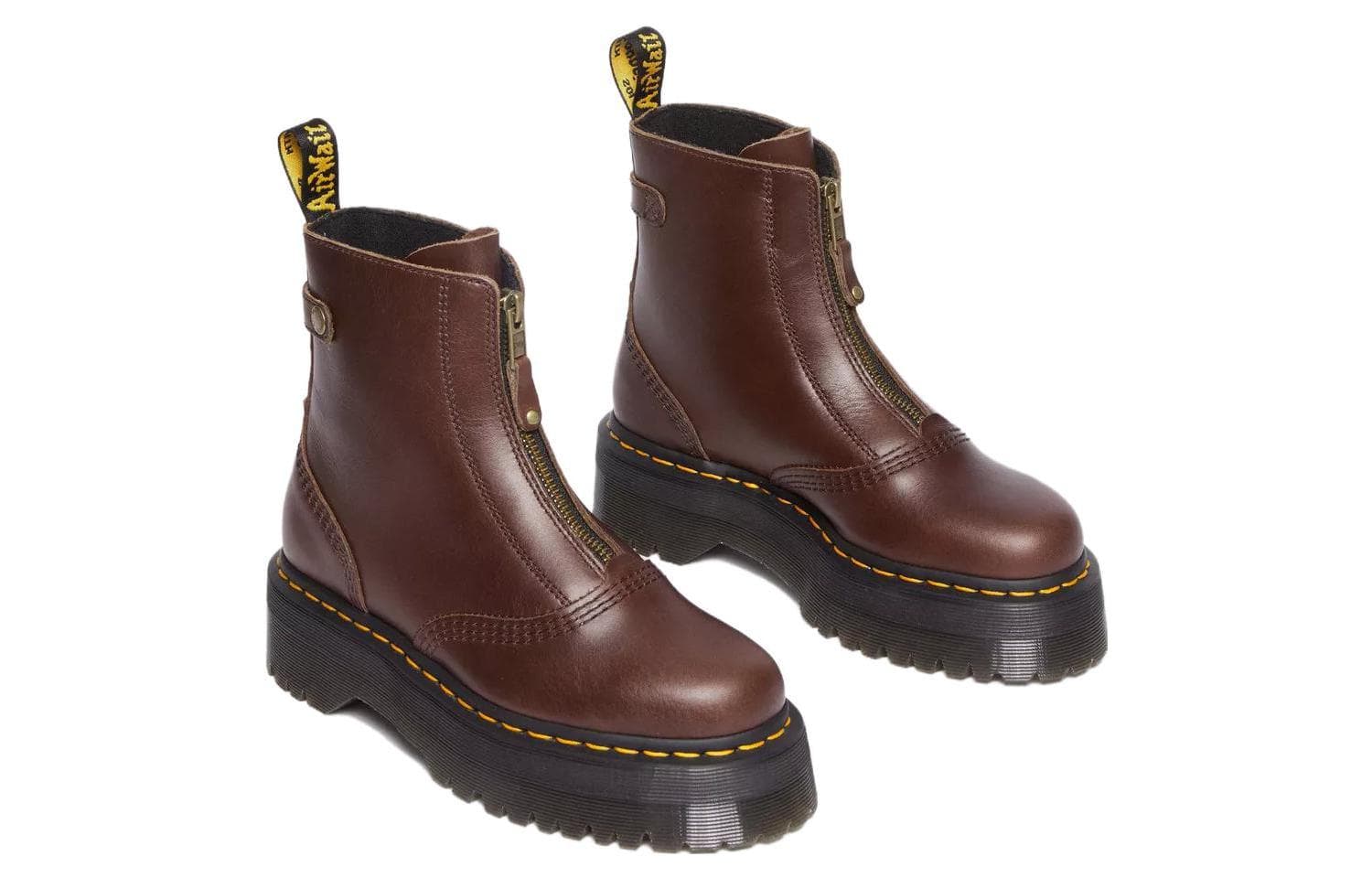 Сапоги Dr.Martens Женские ботильоны из кожи темно-коричневый цвет - изображение 3