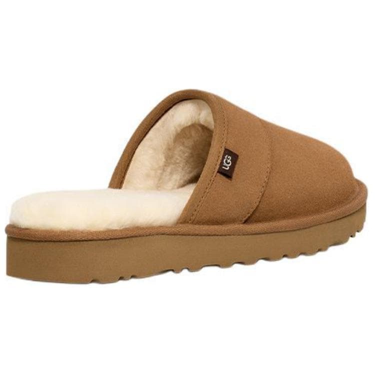 Сандалии UGG Круглый носок Slip-On с флисовой подкладкой мюли устойчивые к истиранию домашние тапочки мужской каштановый - изображение 4