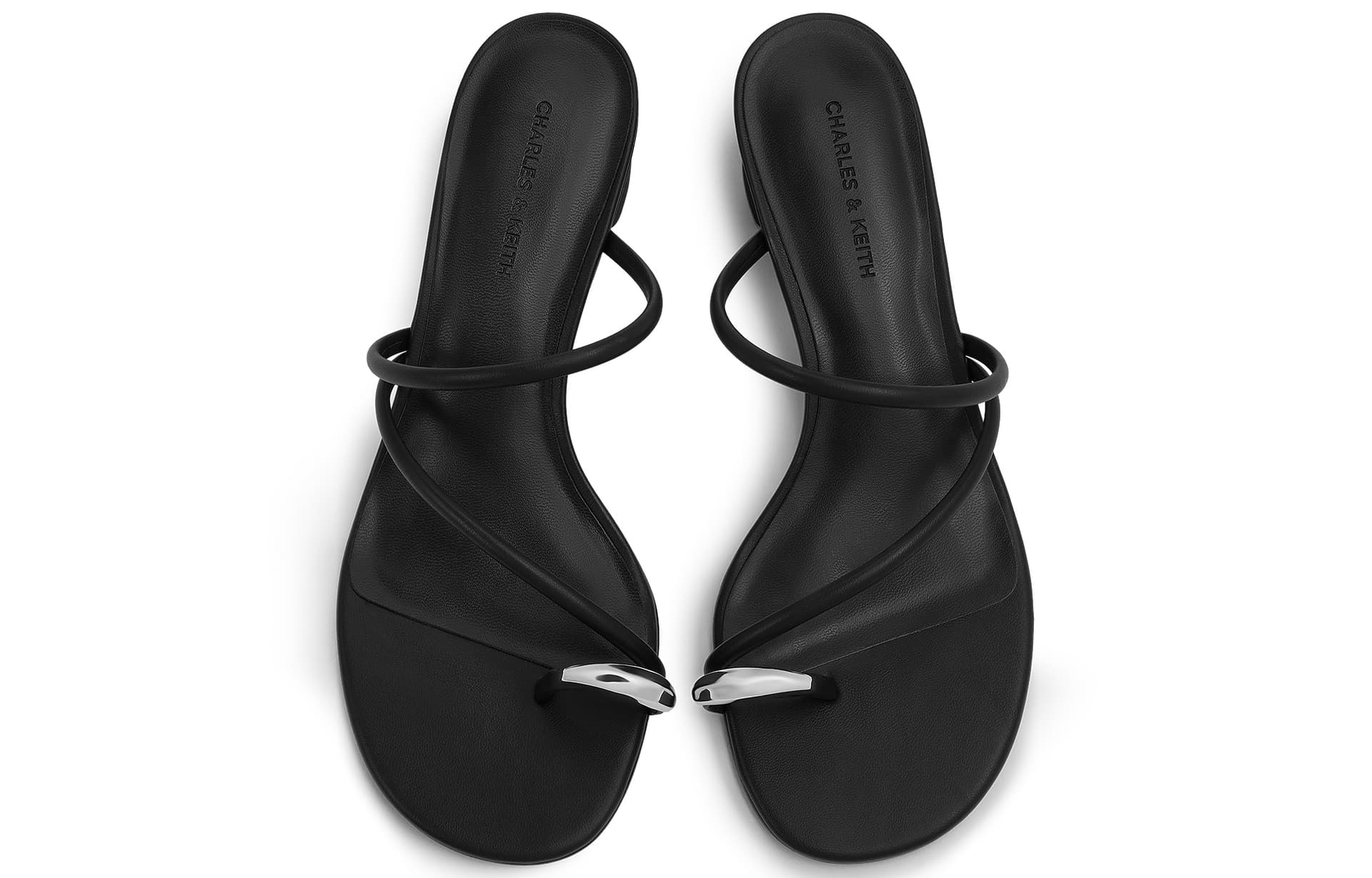 Сандалии CHARLES&KEITH Летние модные минималистичные сандалии с круглым носком и низким каблуком, композитная подошва, около 5 см, женские - изображение 3