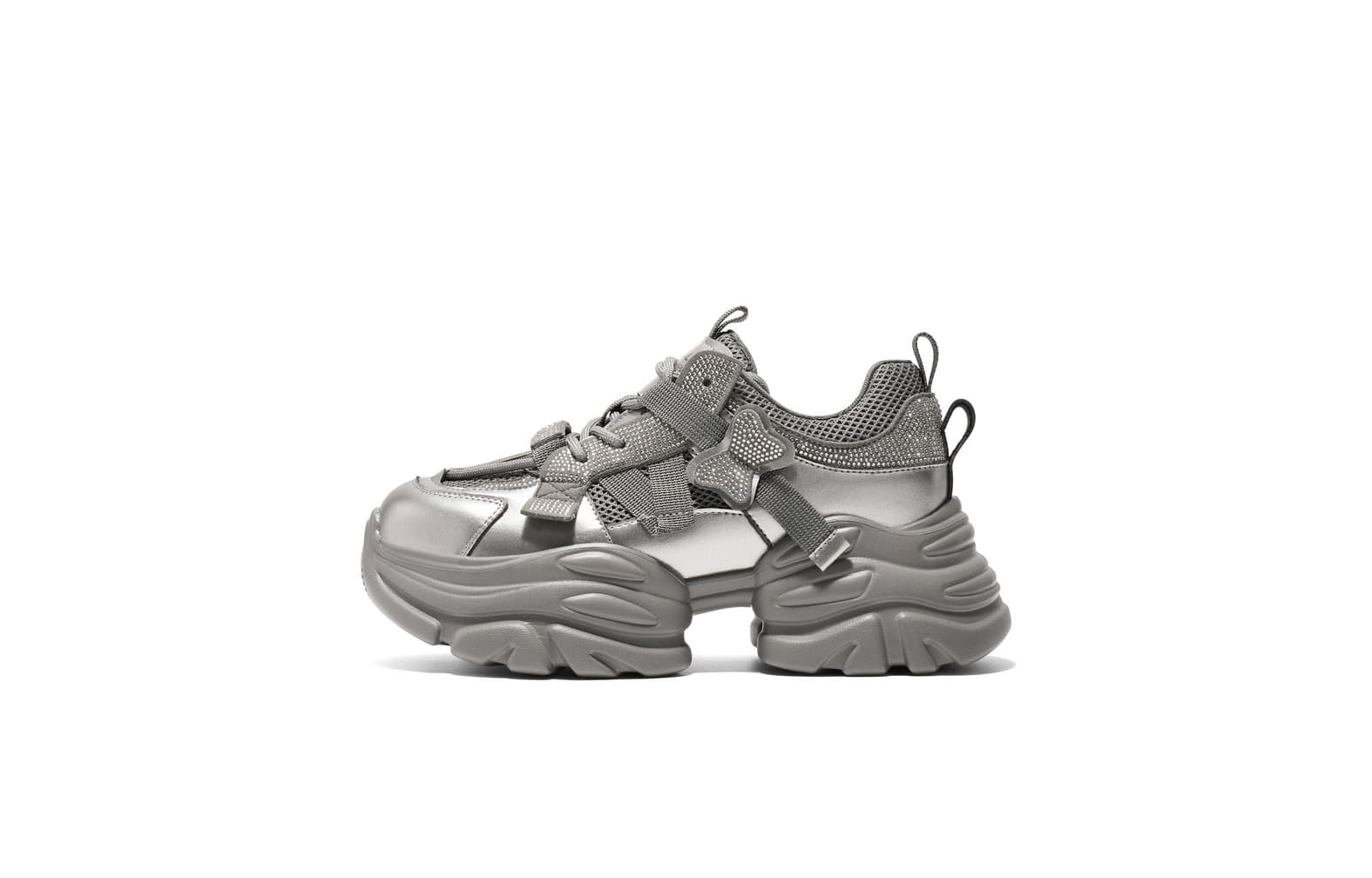 Кроссовки BELLE Low Top Crew Neck Sneakers Женские Серый Абрикос - изображение 1