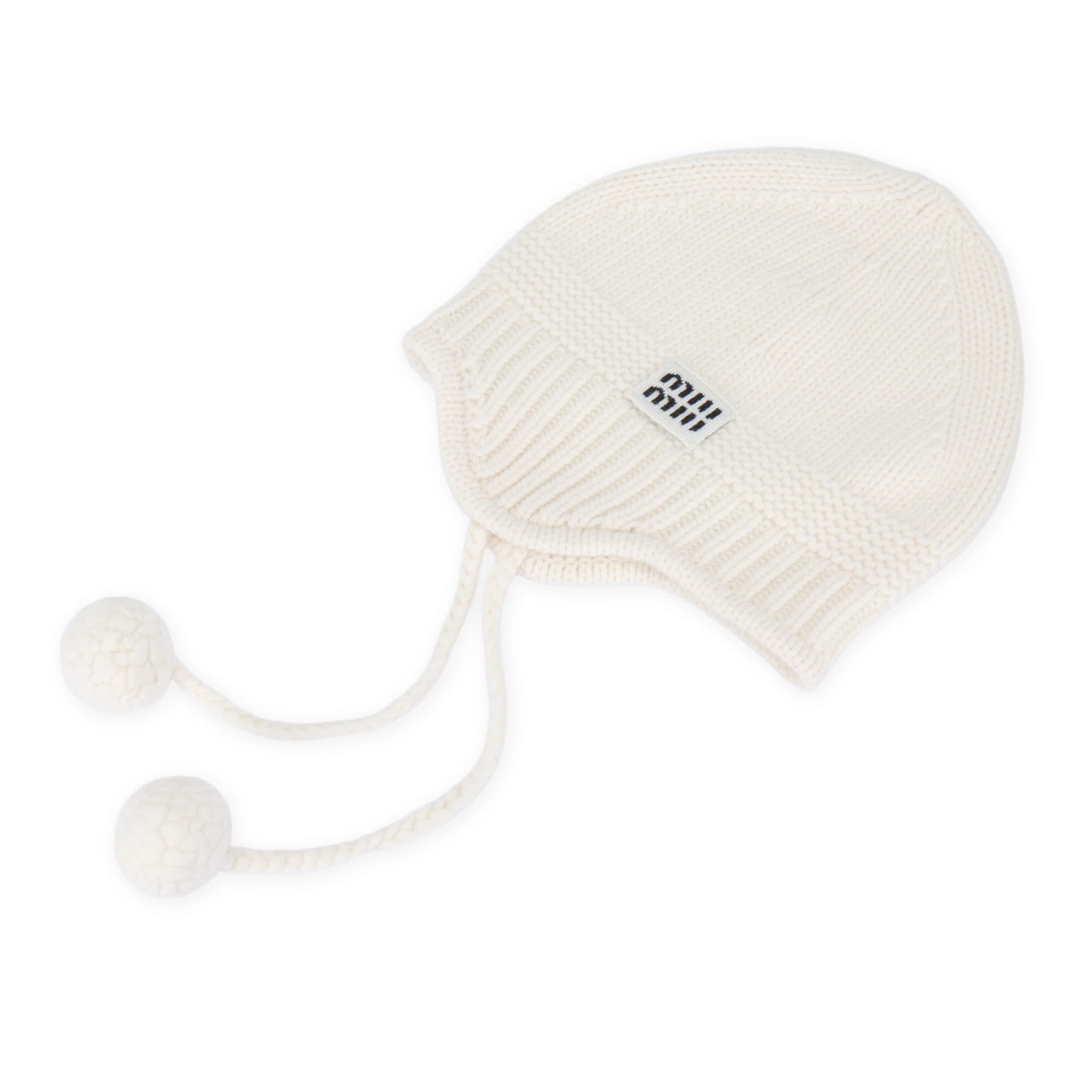 Шапка Miu Miu Wool Knit Beanie White - изображение 1