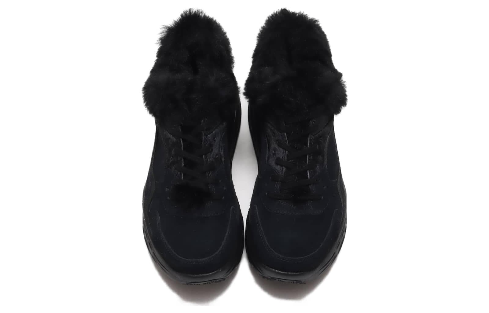 Кроссовки UGG Кожа Мода Низкий Верх Повседневная Обувь Женская Черная - изображение 3