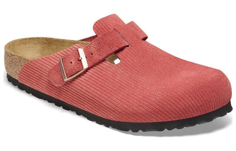 Сандалии Birkenstock Замша Закрытые тапочки Унисекс Розовый Узкая версия - изображение 4