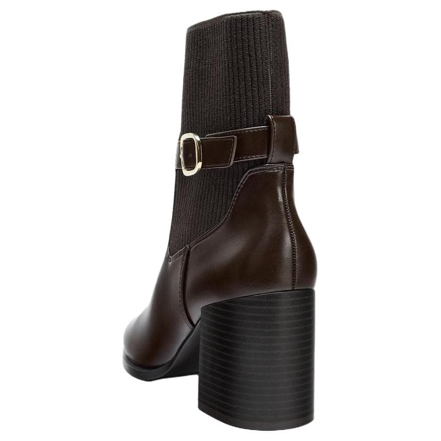 Сапоги ZARA PU Ankle Boots Brown - изображение 4