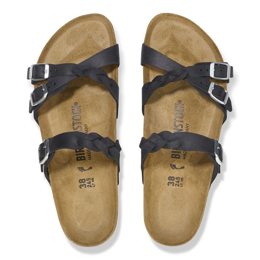 Сандалии Birkenstock Franca Braided ЭВА противоскользящие шлепанцы женские черные узкий дизайн - изображение 4